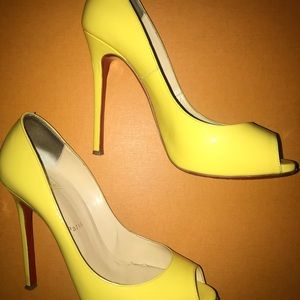 Christian Louboutin Flo 120 patent Canari size 39